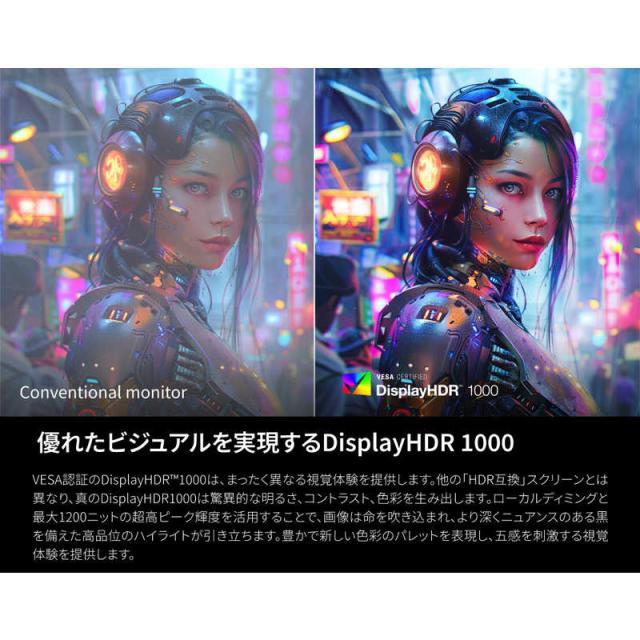 AOC　U27G4XM/11 Fast IPS with MiniLED/320/1ms/P対 [ 27型 / 4K(3840×2160) / ワイド ]　
