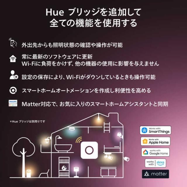 フィリップス　PHILIPS　LED電球 スマート電球 Philips Hue フルカラー 調光調色 E26 一般電球形 100W相当 1個 広配光タイプ　PH10WC1-SU_7