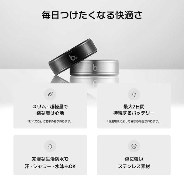 インテック　b.ring(ブリング) G2 第二世代 AIスマートリング 睡眠・健康管理 9号(内周60mm)ブラック　B095SBK2_2