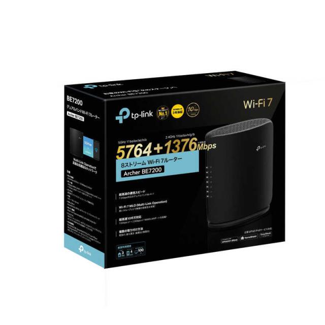 TPLINK　Wi-Fiルーター 5764+1376Mbps [Wi-Fi 7(be) /IPv6対応]　Archer BE7200の通販は