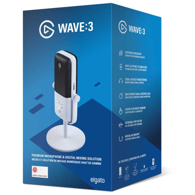 ELGATO　ゲーミングマイク Wave：3 White Edition ホワイト ［USB］　10MAB9911JP