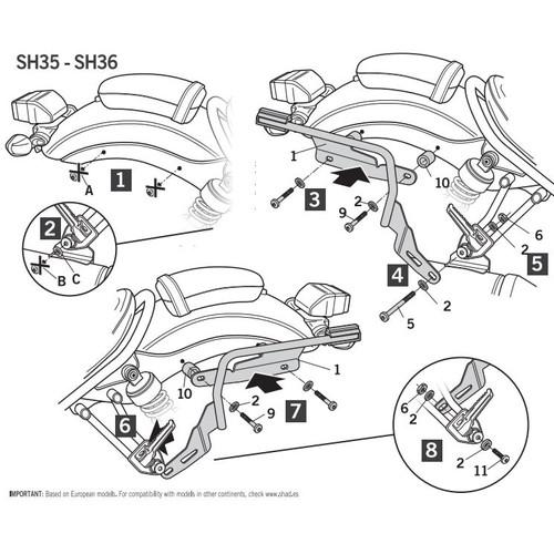 SHAD(シャッド) 3Pシステムフィッティングキット レブル250/500(17-25) バイク ステー_3