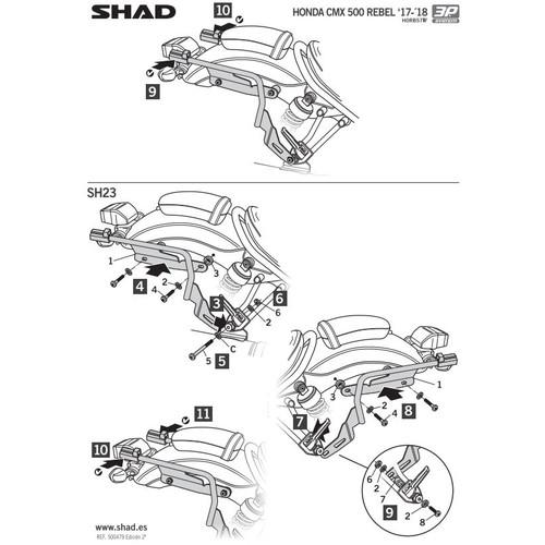 SHAD(シャッド) 3Pシステムフィッティングキット レブル250/500(17-25) バイク ステー_4
