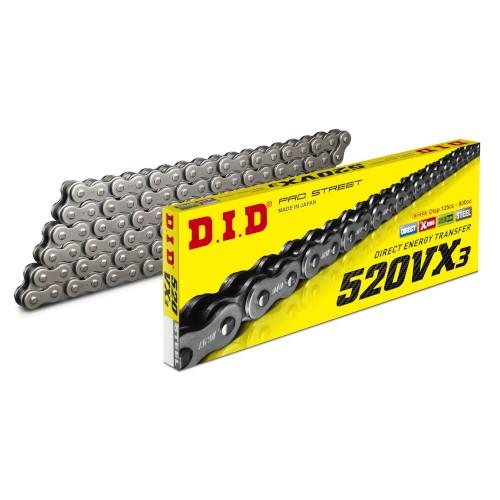 DID(大同工業) VXシリーズチェーン 520VX3-120L ZJ(カシメ) スチール DID520VX3-120ZJ バイク