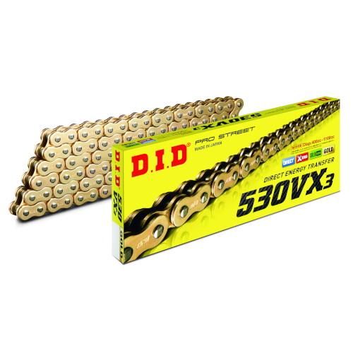 DID(大同工業) VXシリーズチェーン 530VX3-120L ZJ(カシメ) ゴールド DID530VX3-120ZJ G&G バイク 9,576円