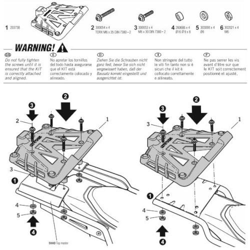 SHAD(シャッド) バイク フィッティングキット・ステー・ベース アルミ製ベースプレートL ブラック TR37/TR48/TR50/TR55/SH48/SH58X/SH59X D1BTRPA2 の通販は