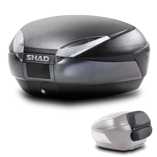 SHAD(シャッド) バイク トップケース・リアボックス 【セット売り】SH48 トップケース ダークグレー バックレスト セット  の通販は