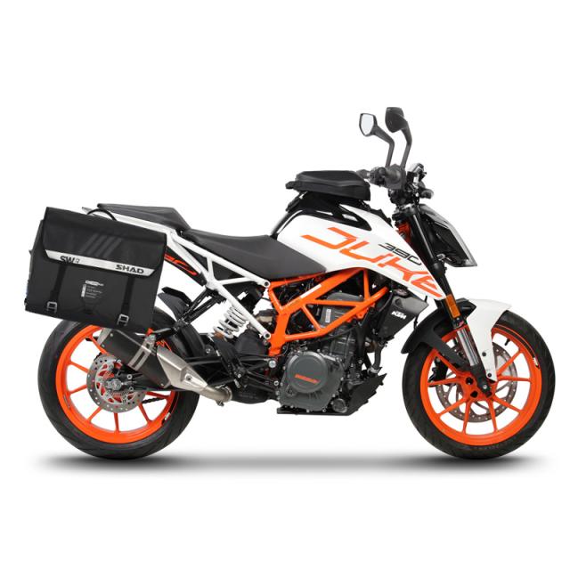 SHAD(シャッド) 【セット品】SW42 防水サイドバッグ+サイドバッグホルダー KTM 125/250/390 DUKE(17-24) バイク ステー