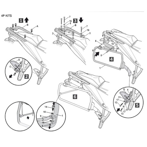 SHAD 4Pフィッティング KTM 390 ADVENTURE(20-24) K0DK30I4P シャッド サイドケース 取付 ステー_2