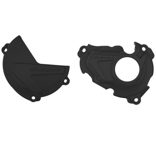 Polisport(ポリスポーツ) バイク エンジンカバーセット クラッチ+イグニッションカバー プロテクター ブラック YAMAHA用 WR250/YZ250