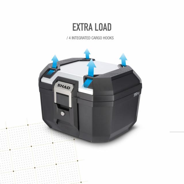 SHAD(シャッド) TR41 TERRA トップケース 41L アルミパネル 大容量 バイク リアボックス 通勤 通学 ツーリング ジェットヘルメット2個収納可能 汎用 D0TR41200_5