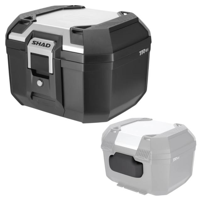 SHAD(シャッド) TERRA TR41 トップケース アルミパネル＋バックレスト(背もたれ) セット売り バイク リアボックス 大容量 通勤 通学 ツーリング ジェットヘルメット2個収納可能 汎用
