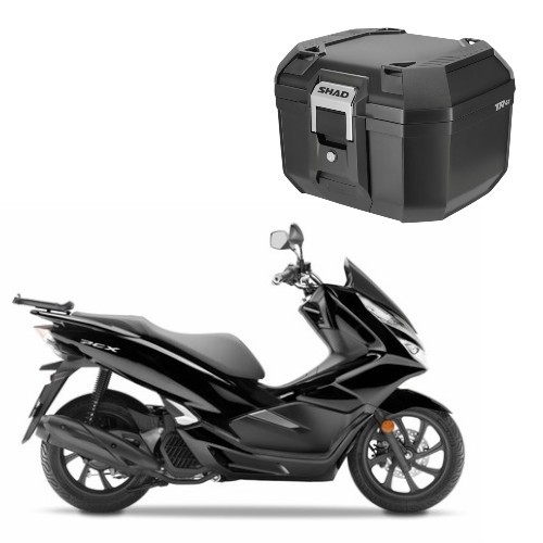 SHAD(シャッド) バイク 【セット品】TR41 TERRA トップケース ブラック+フィッティングキット PCX 125/150/160(10-26) 収納・BOX  PCX125(JF28/JF56/JF81/JK05)[10-26]｜PCX150(KF12/KF18/KF30)[10-20]｜PCX160(KF47)[21-26]