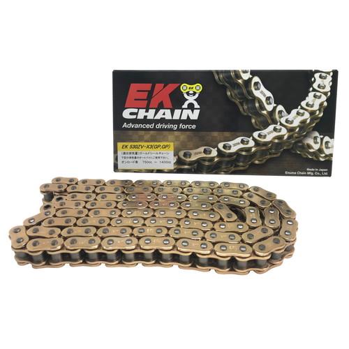 EKチェーン(江沼チェーン) ZVXシリーズ 530ZVX3-120L ゴールド MLJ(カシメジョイント) 530ZVX3(GP/GP)-120L-MLJ バイク チェーン