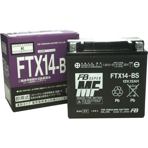 古河電池(フルカワデンチ) バイク バッテリー FTX14-BS (YTX14-BS 互換) 液別 密閉型MFバッテリーの通販は