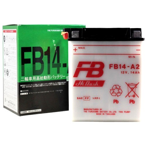 古河電池 古河電池(フルカワデンチ) バイク バッテリー FB14-A2 (YB14-A2 互換) 液別 開放型バッテリー