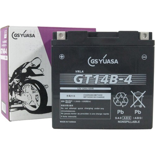 GSユアサ GT14B-4 VRLA(制御弁式)バッテリー バイク 密閉型MFバッテリー