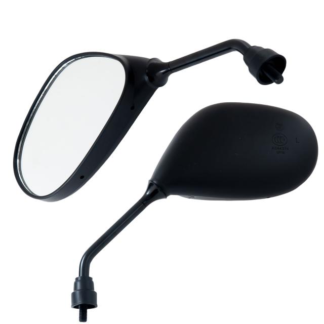 エナジープライス バイク ミラー 楕円 黒ステー 左右セット 8mm