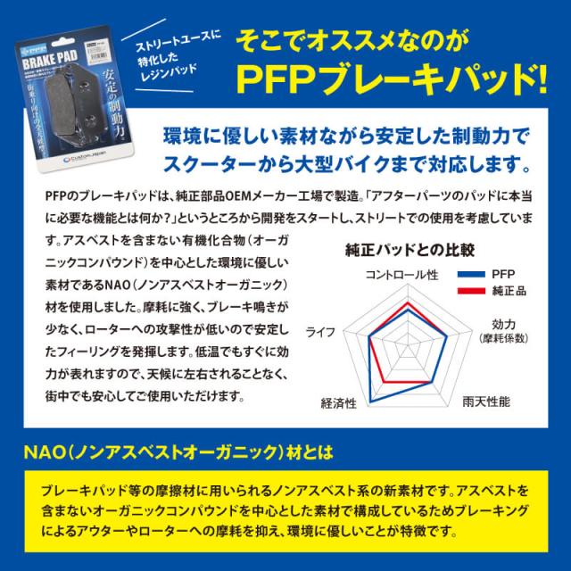 PFP ブレーキパッド ホンダ スズキ カワサキ マグナ50 CRM50 D