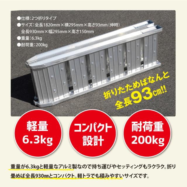 ProTOOLs 折りたたみアルミラダーレール 耐荷重 200kg 積み下ろし 