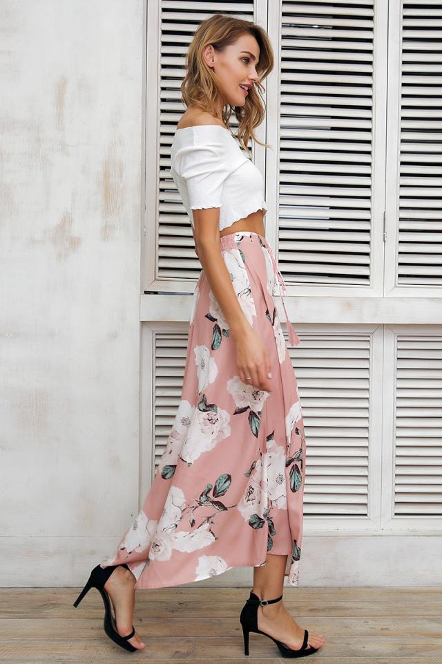 花柄 ロングスカート マキシスカート ピンクの通販はau Pay マーケット Californiaexpress