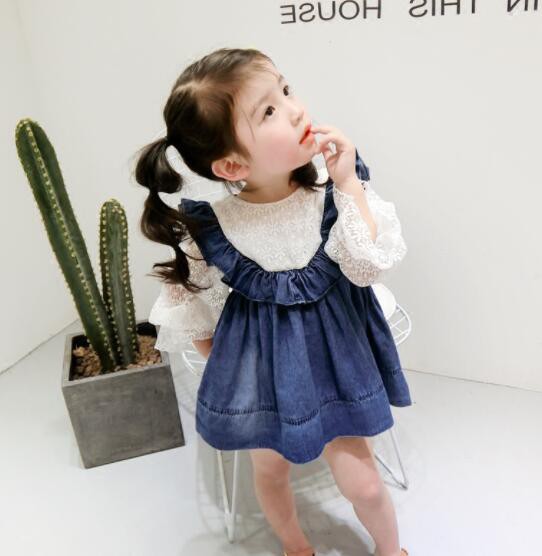 キッズ ベビー服 ワンピース デニム フリル レース 発表会 子供服 長袖 夏 春 秋 女の子 かわいい ジュニア 90cm 100cm 110cm 1cm 130cの通販はau Pay マーケット Joypot