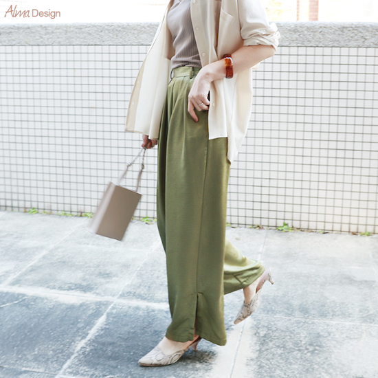 送料無料サテン ウエストゴム スリット ヴィンテージ サテンワイドパンツレディース サイドポケット サイドスリット光沢感 Mサイの通販はau Pay マーケット Yoroca