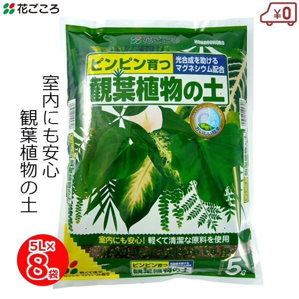 培養土 観葉植物の土 5L×8袋 40L 土 観葉植物 鉢植え 元肥入り 室内 屋内 家庭用 園芸 ガーデニング 花ごころ