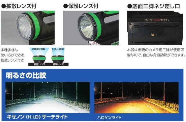 作業灯 投光器 充電式 キセノン サーチライト HID 防水 HIDL-35W-BA