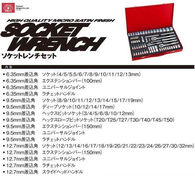 SK11 ソケットレンチセット TS-2465M 65pcs ソケットセット ラチェット