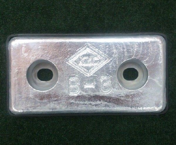 船舶部品 KZC 亜鉛板 B-3 20×100×200mm 6枚セット 防蝕亜鉛外板用/亜鉛合金陽極 船舶備品 クルー