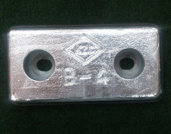 船舶部品 KZC 亜鉛板 B-5 40×100×200mm 3枚セット 防蝕亜鉛外板用/亜鉛合金陽極 船舶備品 クルー