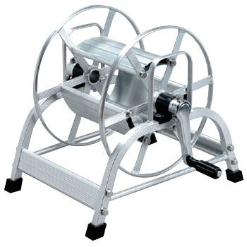 アルミ製ホース巻取機 ホースリール 8.5mmX50m 1/4捩戻付エンジン式 動 