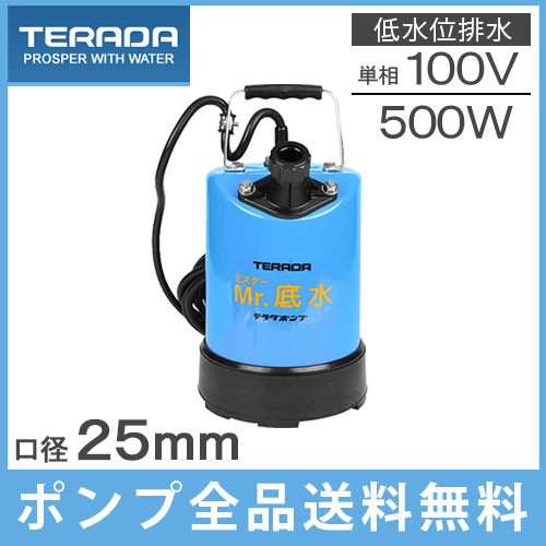 寺田ポンプ 水中ポンプ 低水位 排水ポンプ S-500LN 500W 100V 25mm 溜