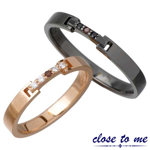 クロストゥーミー close to me シルバー925 ペアリング 指輪 2本セット レッドダイヤモンド 7〜21号 SR14-019BK-PG-P 送料無料の通販は