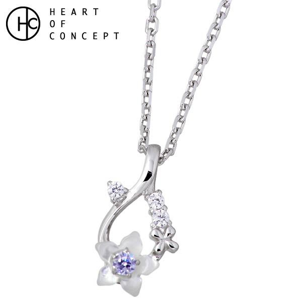 ハートオブコンセプト HEART OF CONCEPT ネックレス レディース シルバー キュービック シェル ティアドロップ HCP-338WHの通販は 7,854円