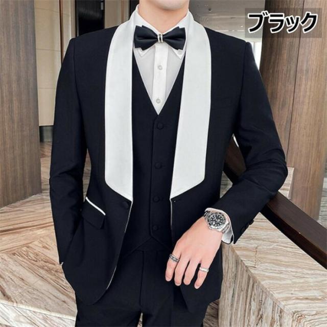 タキシードスリムスーツスリーピーススーツメンズ オシャレ洗えるパンツスーツセットアップスーツセットメンズ スーツおしゃれスーツウエの通販はau Pay マーケット Hikari 株式会社