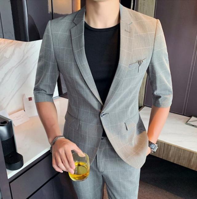 クリアランスバーゲン 期間限定開催 スーツ メンズ 夏 セットアップ メンズ 7分袖テーラード カジュアルスーツ スリムスーツ テーパードパンツ 上下セット ２点セット メンズ 絶対的存在へ 手放せない極上 Www Centrodeladultomayor Com Uy