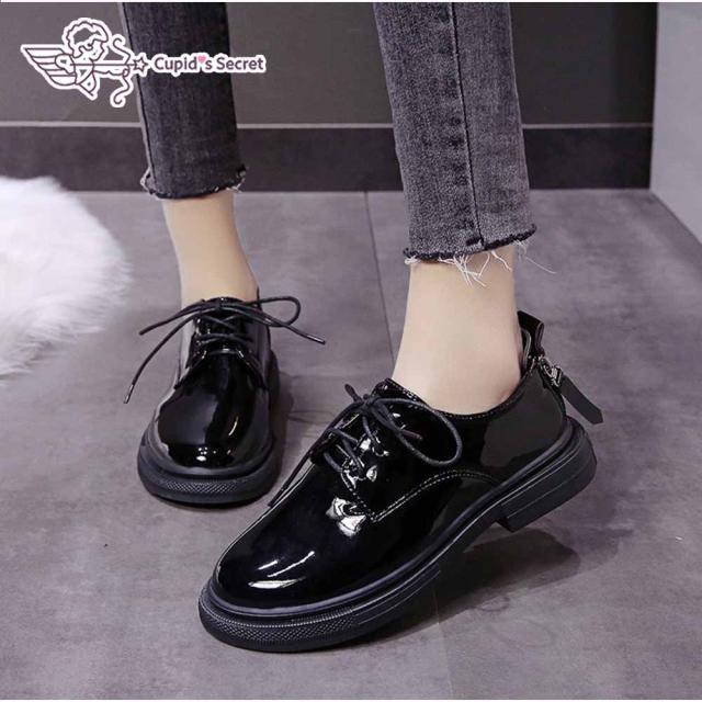 レースアップシューズ レディース 靴 ローファー 歩きやすい 滑らない シューズ レディース ブラック カジュアル かわいい シンプル レデの通販はau Pay マーケット Cupid S Secret