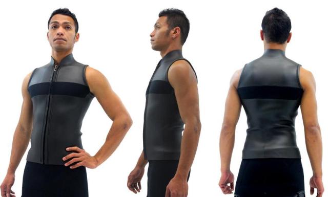 ベストタッパー フロントジップ タイプ クラシック メンズ 選べるカラー 生地 厚さ 2mm 3mm ジャケット ノースリーブ ラバー スキン 男性用 伸縮 ストレッチ オーダー サーフィン