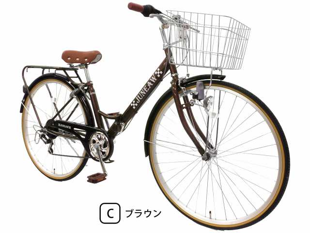 27インチ 折りたたみ自転車 シティサイクル ジュノープレミア パイプ 