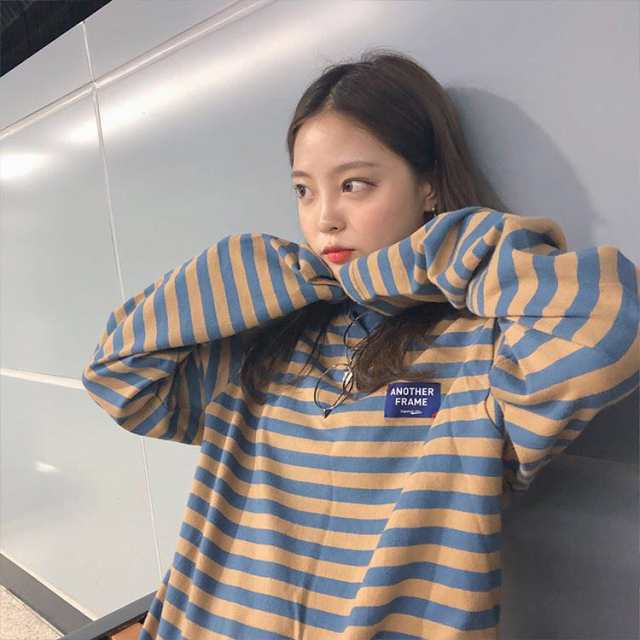 ボーダー トップス 春服 レディース 韓国 ファッション レディース パステル ボーダー ロングｔシャツ トレーナー スウェット トップス の通販はau Pay マーケット Vestito