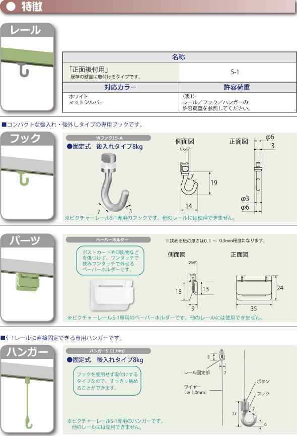 ピクチャーレール セット トーソー S 1 レール Sフック8a 1ｍ 規格サイズ 耐荷重 8kg 2カラー の通販はau Pay マーケット カーテンショップさくらんぼ