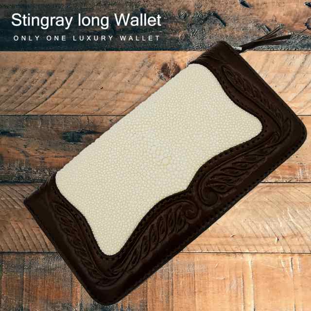 長財布 本革財布 スティングレイ スティングレー カービング 長財布 本革財布 スティングレイ スティングレー カービング
