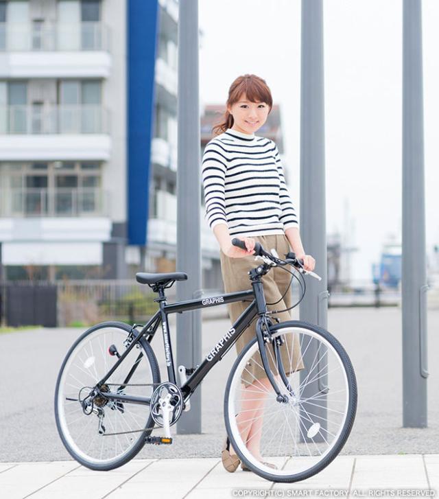自転車 クロスバイク 【全品P3倍！】 26インチ アルミ 軽量 6色 可変 シマノ 6段変速 自転車本体 GR-001G_13