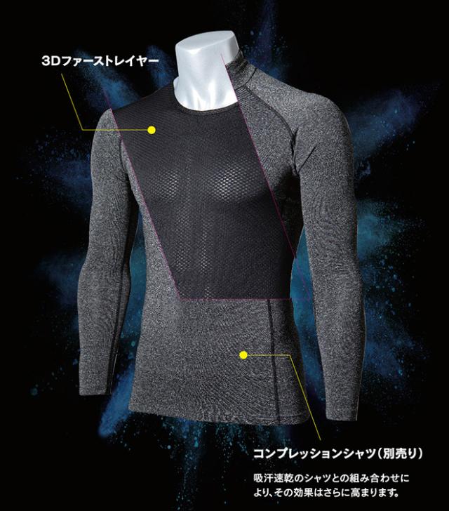 インナー 【9枚セット】 Tシャツ メンズ 吸汗速乾 BT デュアル3D ファーストレイヤー インナー 【9枚セット】 【年末年始ポイントUP!】 Tシャツ メンズ 吸汗