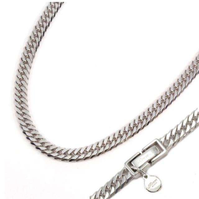 RoenBLACK ロエンブラック 【全品P3倍 最終日】 6面ダブル 喜平 キヘイ ネックレス シルバー925 中折れ 60cm 40グラム RO-934 海 節電 熱の通販は