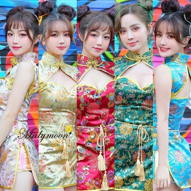 ハロウィン コスプレ チャイナ チャイナ服 花柄 マリームーン
