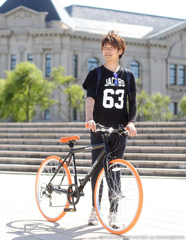 自転車 クロスバイク 【全品P3倍！】 自転車車体 26インチ 700C 可動式ステム シマノ6段変速 全18色 通勤 通学_9