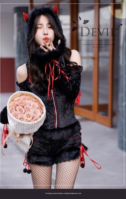 ハロウィン コスプレ 【全品P3倍！】 仮装 悪魔 デビル ふわふわ 黒 赤 衣装 仮装 レディース 大人 女性 正規品 malymoon マリームーン_8